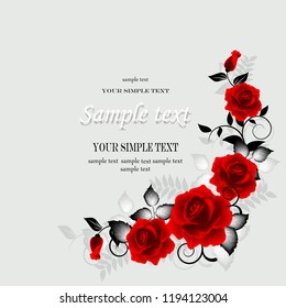 Wedding card or invitation with abstract floral background. Elegance pattern with flowers. Abstract greeting card. Greeting card in grunge or retro style.