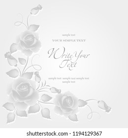 Wedding card or invitation with abstract floral background. Elegance pattern with flowers. Abstract greeting card. Greeting card in grunge or retro style.