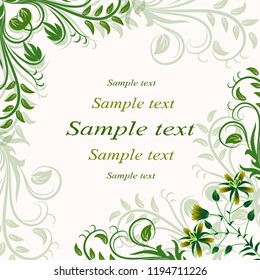 
Wedding card or invitation with abstract floral background.
