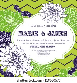 Wedding card or invitation with abstract floral background. Greeting postcard in grunge or retro vector Elegance pattern with flowers roses floral illustration vintage style Valentine anniversary