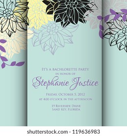 Wedding card or invitation with abstract floral background. Greeting postcard in grunge or retro vector Elegance pattern with flowers roses floral illustration vintage style Valentine anniversary