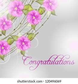 Wedding card or invitation with abstract floral background. Greeting postcard in grunge or retro vector Elegance pattern with flowers roses floral illustration vintage style Valentine anniversary