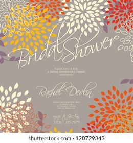Wedding card or invitation with abstract floral background. Greeting postcard in grunge or retro vector Elegance pattern with flowers roses floral illustration vintage style Valentine anniversary