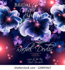 Wedding card or invitation with abstract floral background. Greeting postcard in grunge or retro vector Elegance pattern with flowers roses floral illustration vintage style Valentine anniversary