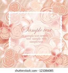 Wedding card or invitation with abstract floral background. Abstract greeting card.