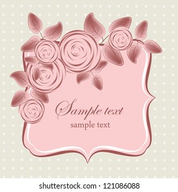 Wedding card or invitation with abstract floral background. Abstract greeting card.
