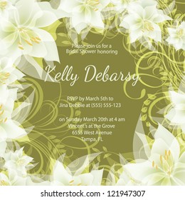 Wedding card or invitation with abstract floral background. Greeting postcard in grunge or retro vector Elegance pattern with flowers roses floral illustration vintage style Valentine anniversary