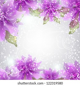 Wedding card or invitation with abstract floral background. Greeting postcard in grunge or retro vector Elegance pattern with flowers roses floral illustration vintage style Valentine anniversary