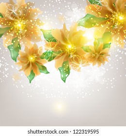 Wedding card or invitation with abstract floral background. Greeting postcard in grunge or retro vector Elegance pattern with flowers roses floral illustration vintage style Valentine anniversary