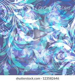 Wedding card or invitation with abstract floral background. Greeting postcard in grunge or retro vector Elegance pattern with flowers roses floral illustration vintage style Valentine anniversary