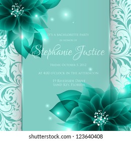 Wedding card or invitation with abstract floral background. Greeting postcard in grunge or retro vector Elegance pattern with flowers roses floral illustration vintage style Valentine anniversary