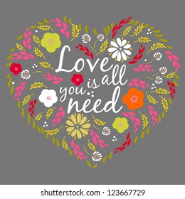 Wedding card or invitation with abstract floral background. Greeting postcard in grunge or retro vector Elegance pattern with flowers roses floral illustration vintage style Valentine anniversary