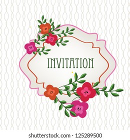 Wedding card or invitation with abstract floral background. Greeting postcard in grunge or retro vector Elegance pattern with flowers roses floral illustration vintage style Valentine anniversary
