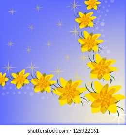 Wedding card or invitation with abstract floral background.