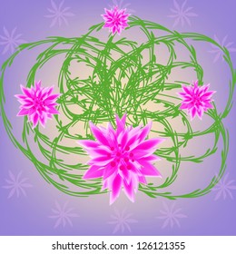 Wedding card or invitation with abstract floral background.