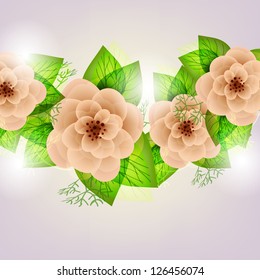  Wedding card or invitation with abstract floral background