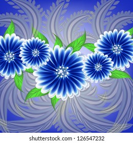  Wedding card or invitation with abstract floral background.