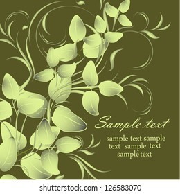 Wedding card or invitation with abstract floral background. Abstract greeting card.