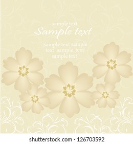 Wedding card or invitation with abstract floral background. Abstract greeting card.