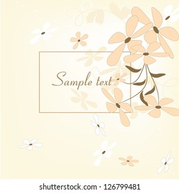 Wedding card or invitation with abstract floral background. Abstract greeting card.