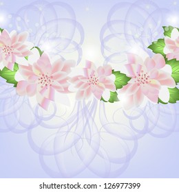 Wedding card or invitation with abstract floral background.