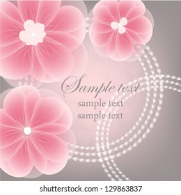 Wedding card or invitation with abstract floral background. Elegance pattern with flowers. Abstract greeting card Greeting card in grunge or retro style.