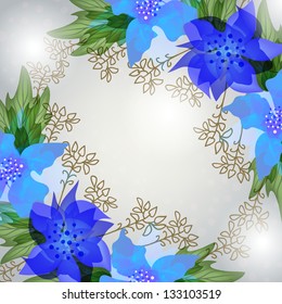  Wedding card or invitation with abstract floral background.