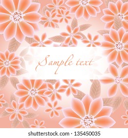 Wedding card or invitation with abstract  floral background