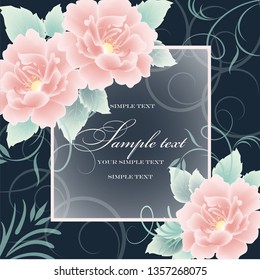 Wedding card or invitation with abstract floral background. Elegance pattern with flowers. Abstract greeting card. Greeting card in grunge or retro style.