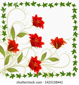 
Wedding card or invitation with abstract floral background.

