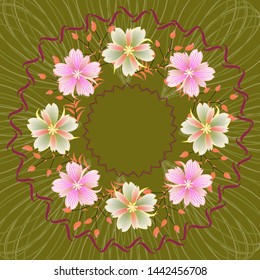 
Wedding card or invitation with abstract floral background.

