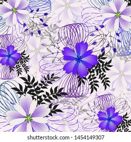 Wedding card or invitation with abstract floral background.
