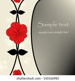 Wedding card or invitation with abstract floral background. Elegance pattern with flowers. Abstract greeting card. 