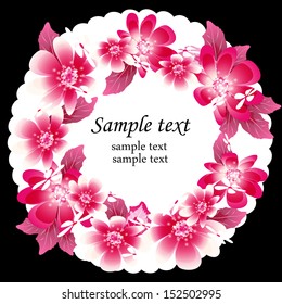 Wedding card or invitation with abstract floral background. Elegance pattern with flowers. Abstract greeting card.