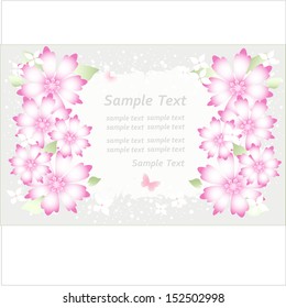Wedding card or invitation with abstract floral background. Elegance pattern with flowers. Abstract greeting card.