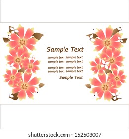 Wedding card or invitation with abstract floral background. Elegance pattern with flowers. Abstract greeting card.