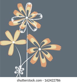 Wedding card or invitation with abstract floral background. Abstract greeting card.