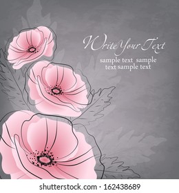 Wedding card or invitation with abstract floral background. Elegance pattern with flowers. Abstract greeting card. 