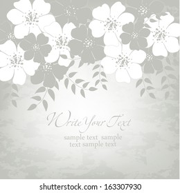 Wedding card or invitation with abstract floral background. Elegance pattern with flowers. Abstract greeting card.