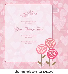 Wedding card or invitation with abstract floral background 