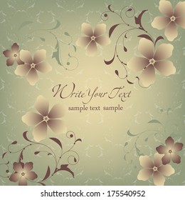 Wedding card or invitation with abstract floral background. 