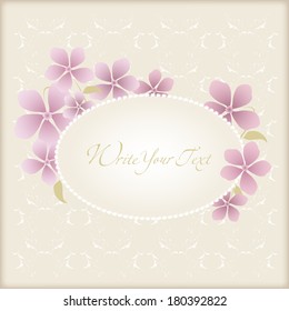 Wedding card or invitation with abstract floral background. Elegance pattern with flowers. Abstract greeting card. 