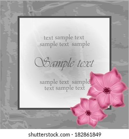 Wedding card or invitation with abstract floral background. Elegance pattern with flowers. Abstract greeting card.