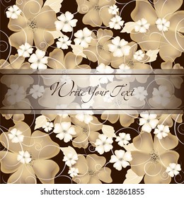 Wedding card or invitation with abstract floral background. Elegance pattern with flowers. Abstract greeting card.