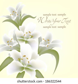 Wedding card or invitation with abstract floral background. Elegance pattern with flowers. Abstract greeting card.