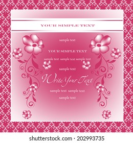 Wedding card or invitation with abstract floral background. Elegance pattern with flowers. Abstract greeting card.