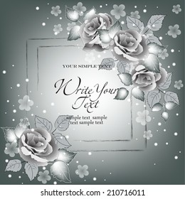 Wedding card or invitation with abstract floral background. Elegance pattern with flowers. Abstract greeting card.