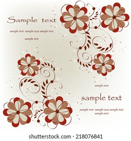 Wedding card or invitation with abstract floral background. Elegance pattern with flowers. Abstract greeting card.