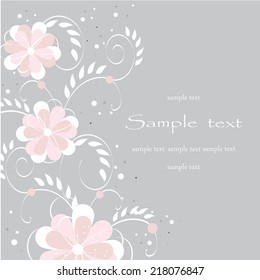 Wedding card or invitation with abstract floral background. Elegance pattern with flowers. Abstract greeting card.