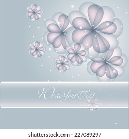 Wedding card or invitation with abstract floral background. Elegance pattern with flowers. Abstract greeting card. Greeting card in grunge or retro style.